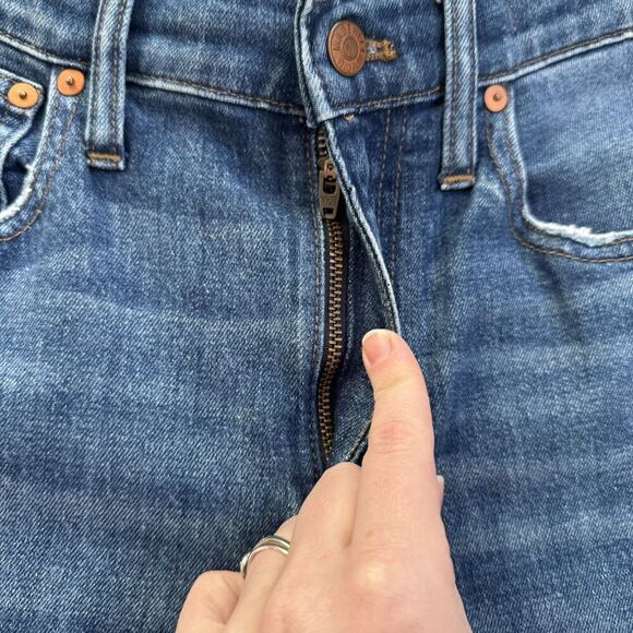 Madewell The High Rise Slim Crop Boyjean Denim Jeans in Medium Wash Womens 25 - Picture 9 of 12